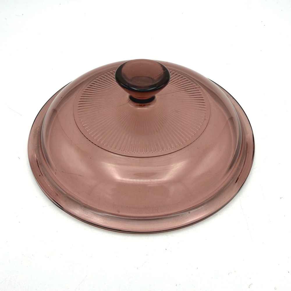 Pyrex Visions Lid Unisex 6.5in Cranberry Ribbed Glass Replacement V-1.5-C